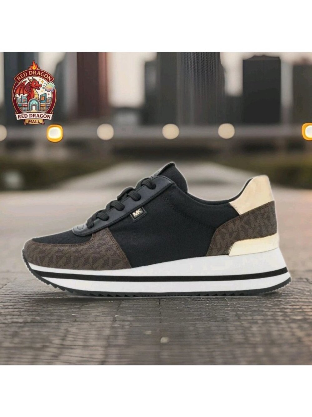 Michael Kors Monique Knit Trainer Running Sneakers Brown - Women's Size 10 - Picture 10 of 12
